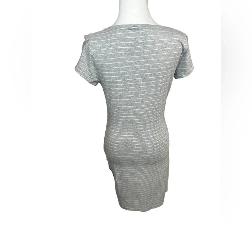 Athleta Knee Length Casual Striped Dresses small gray and white stripe midi - Picture 4 of 11